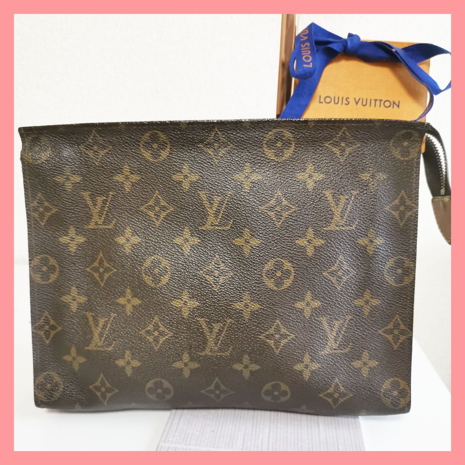 外観 人気品!送無!ルイヴィトンVUITTON モノグラム柄ハンドバッグ ポーチ クラッチバッグ ポッシュ トワレット25 M47542