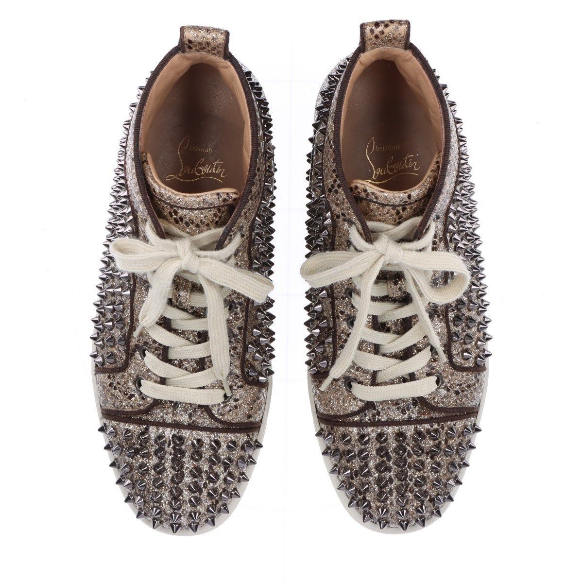 Christian Louboutin スパイクレザー メッシュスニーカー ロゴ Christian Louboutin - 美品 クリスチャンルブタン Christian