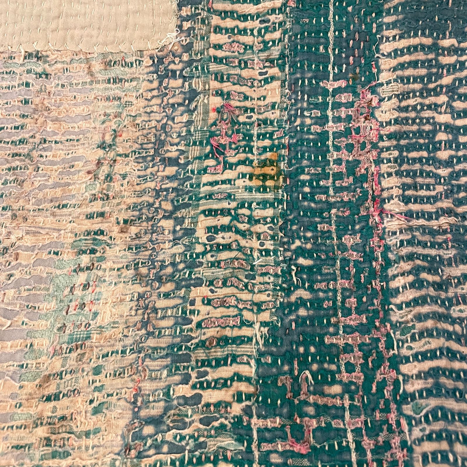 訳ありインド製ヴィンテージカンタラリーキルト グリーンマルチカバー 訳ありインド製ヴィンテージカンタラリーキルト グリーンマルチカバー