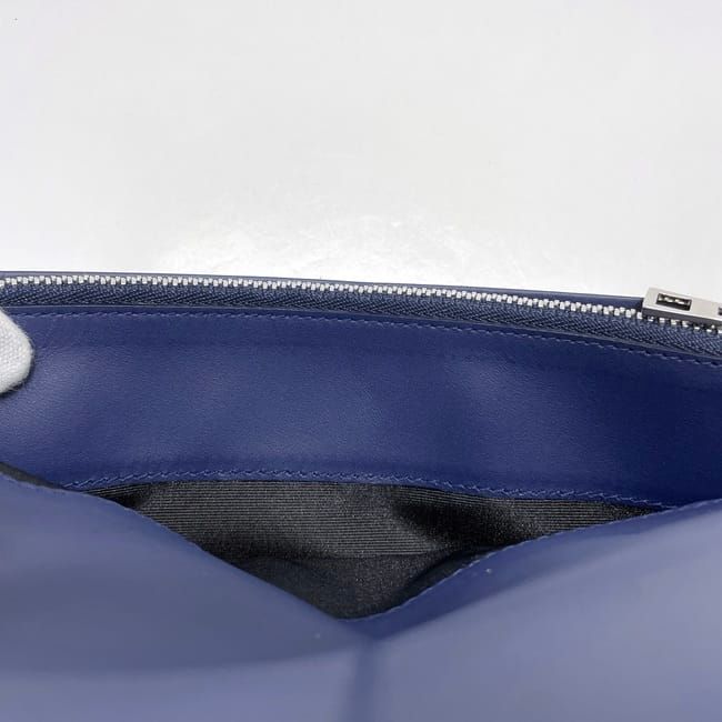 ロエベ 二つ折り 長財布 ブラック ネイビー アナグラム 10980978  