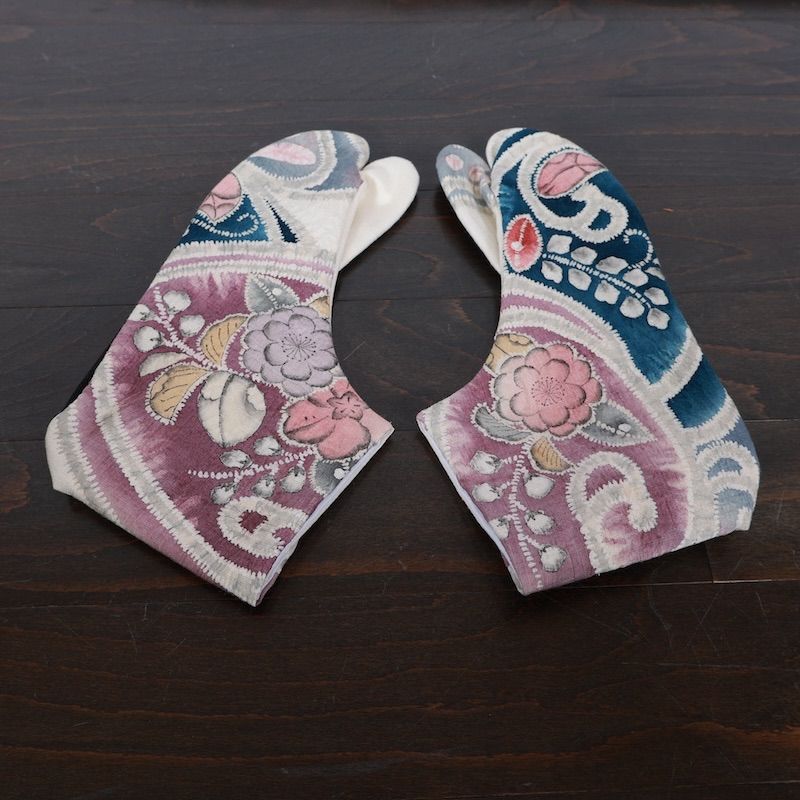 辻ヶ花 真綿紬 柄足袋 桶絞り 23.5cm 日本製 オリジナル |W06