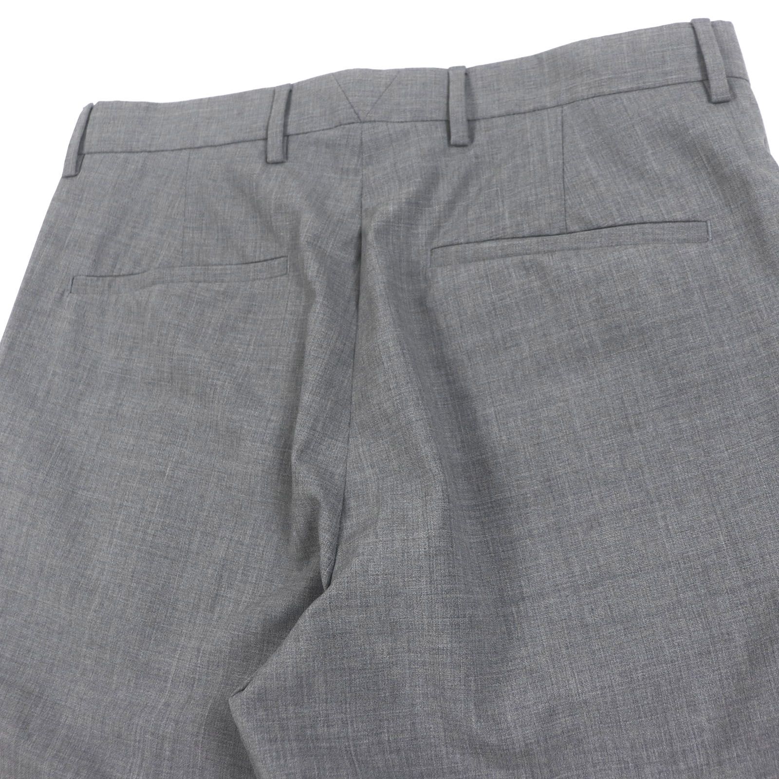 PRADA 2019 テーパードウールスラックス ライン 国内発 PRADA ブラックウールブレンド ワイドレッグパンツ (PRADA