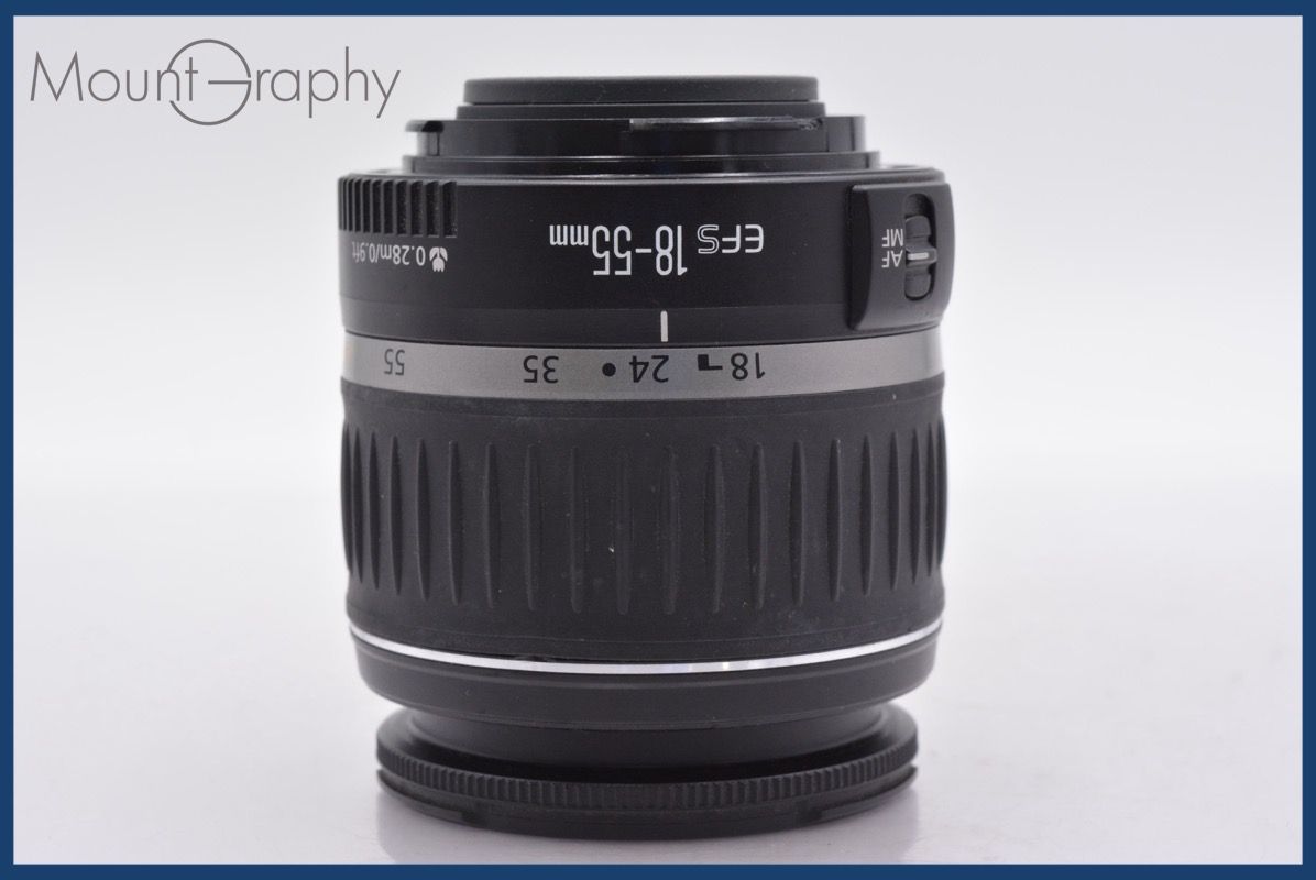 上 キヤノン Canon EF-S 18-55mm F3.5-5.6 II USM 前後キャップ-レンズフィルター付 完動 同梱可 mj5199