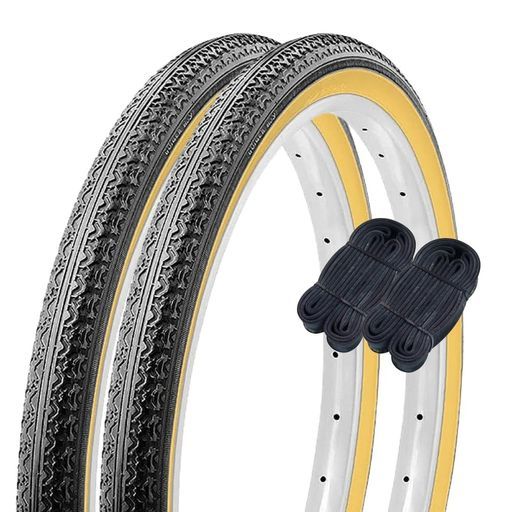 シンコー20インチ自転車タイヤチューブ各2本セットペア巻スタンダードタイヤ20x1.75ブラック/ベージュH/ESR13360256