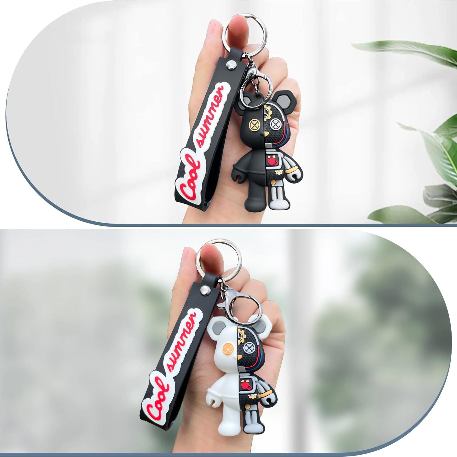 ロボット熊 ペア キーホルダー くま おしゃれ かわいい [ziyue] バッグ