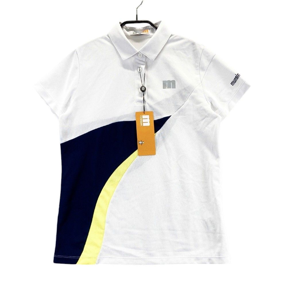 サイズ：L MUNSING WEAR マンシングウェア  半袖ポロシャツ ロゴ刺繍  ホワイト系 [240101435477] ゴルフウェア レディース ストスト サイズ：L MUNSING WEAR マンシングウェア 半袖ポロシャツ ロゴ