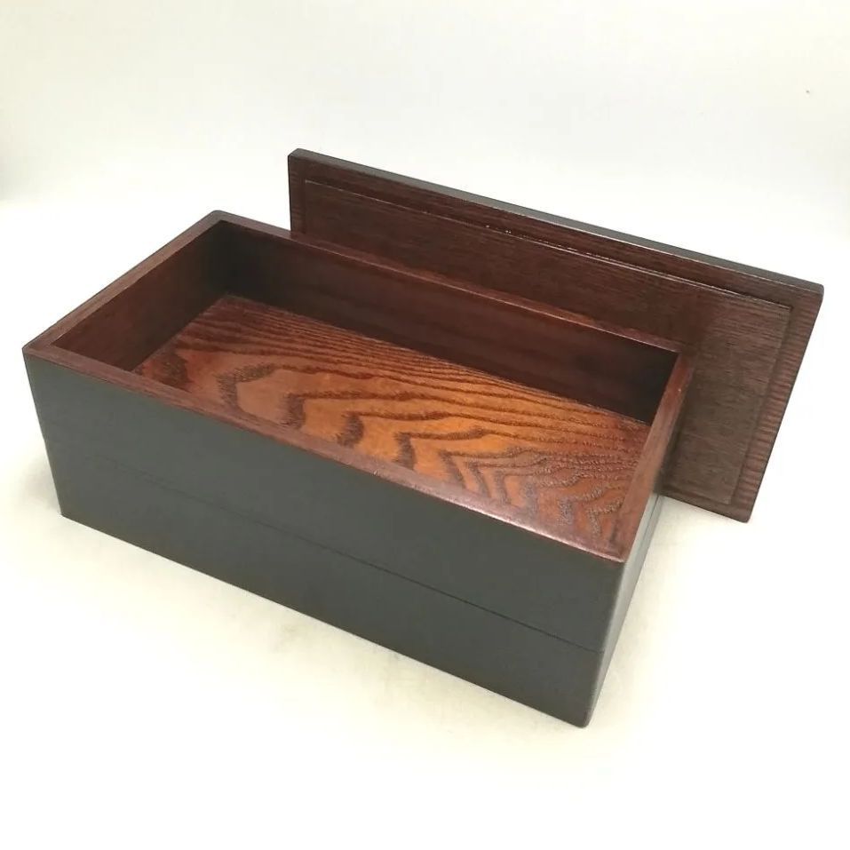 長角二段重 8．0 月香 重箱 お重 お節 弁当箱 木製 木箱 新品未使用