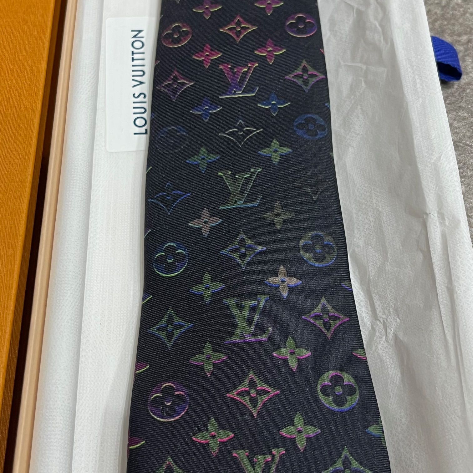 国内正規 LOUIS VUITTON 23AW モノグラム ネクタイ ネオン