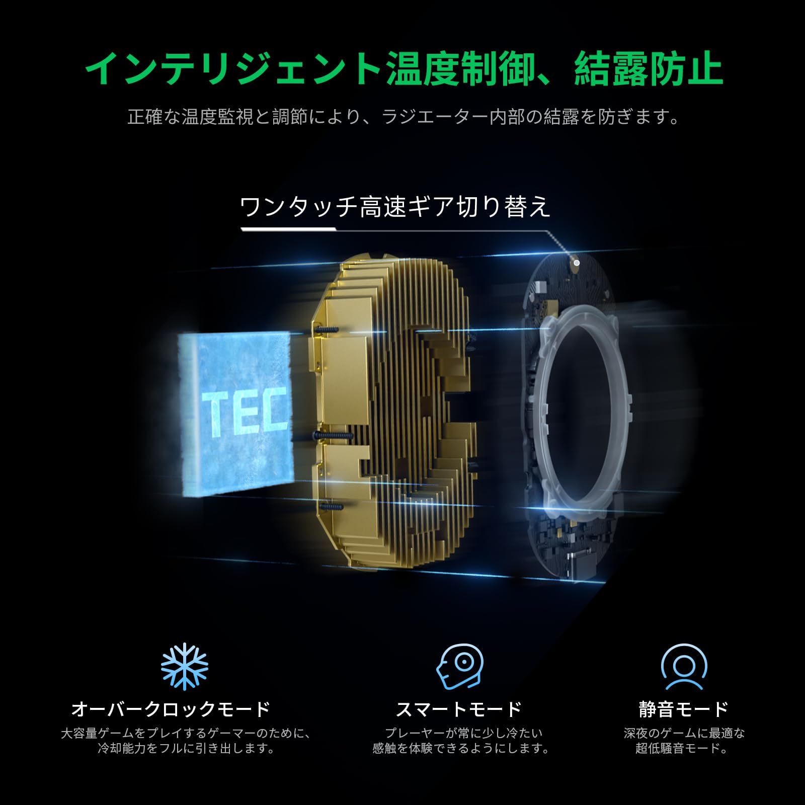 用ヒートシンク 携帯電話のラジエーターRGBライト付き