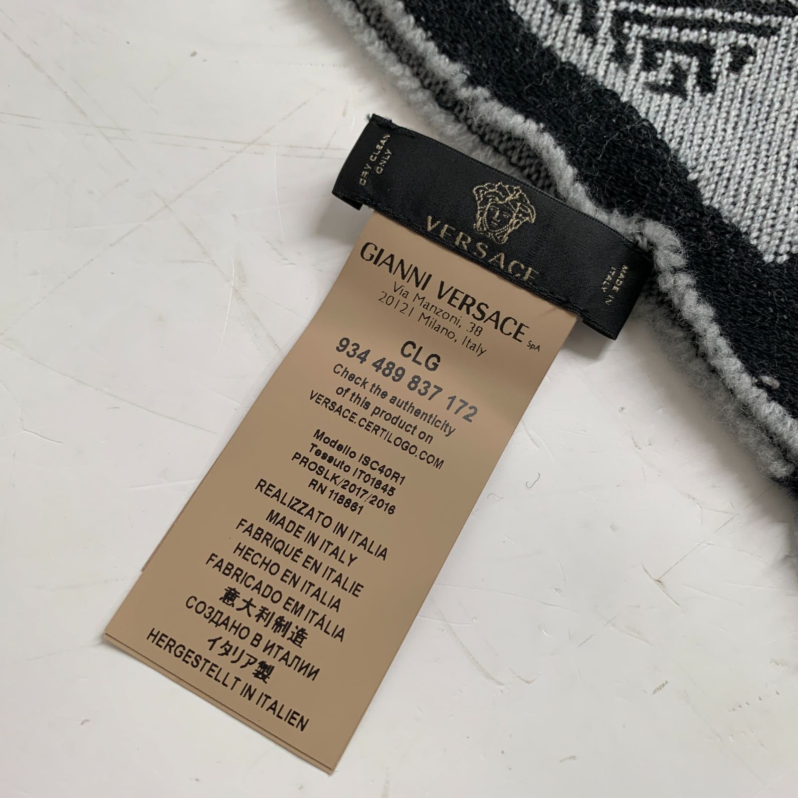 f001 L 美品 GIANNI VERSACE ヴェルサーチ ウール メデューサ刺繍