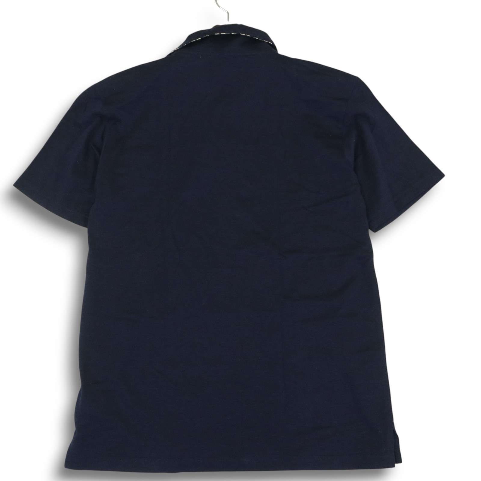 【美品】ザノーネ ニット ポロシャツ 半袖 48 ネイビー ホワイト 美品】ザノーネ ニット ポロシャツ 半袖 48 ネイビー ホワイト