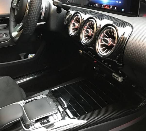 高品質 新型メルセデスベンツ Cクラス CLAクラス W177 C118 ファイバー ギアシフト インテリアステッカー ト 1P 2色選択