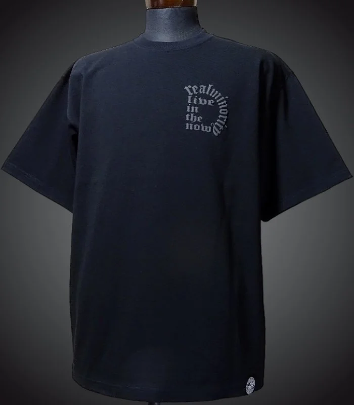 RealMinority リアルマイノリティー Tシャツ (Liveinthenow-2) 9.1oz ビッグシルエット T-shirt カラー：ブラック