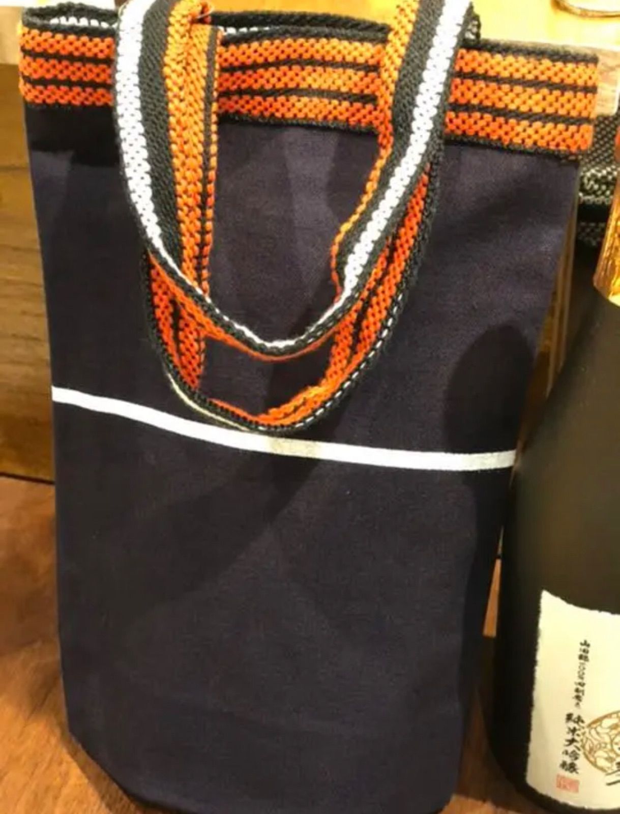 四合瓶日本酒用トートバック 紺地・白地｜新品 - メルカリ