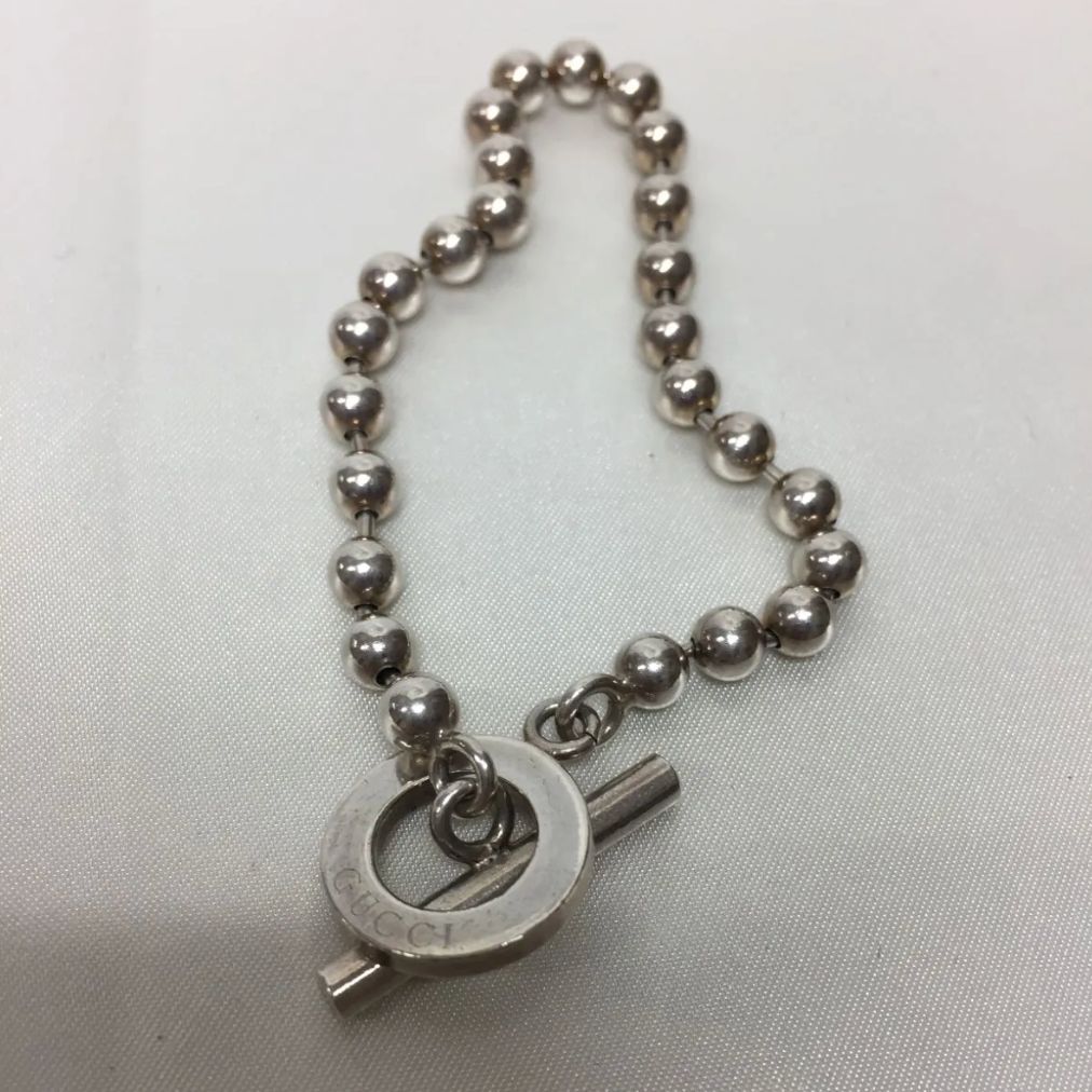 S ヴィンテージ グッチ GUCCI SV925 ボールチェーン ブレスレット シルバー ブランドアクセサリー
