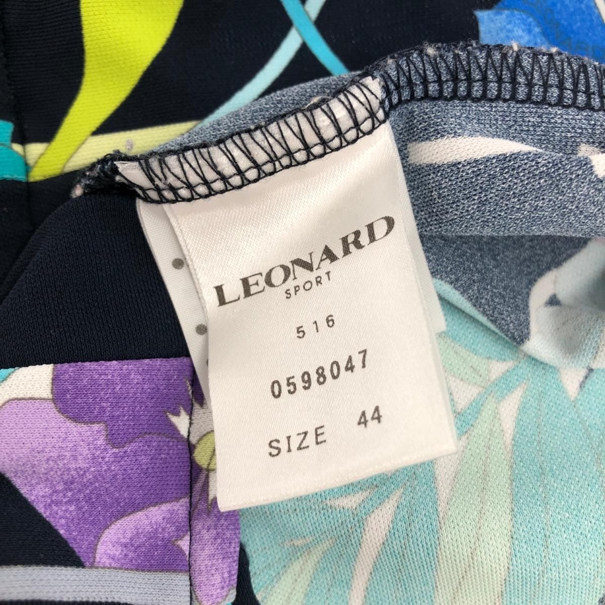 LEONARD SPORT レオナールスポーツ 七分袖カットソー ブラック/ブルー