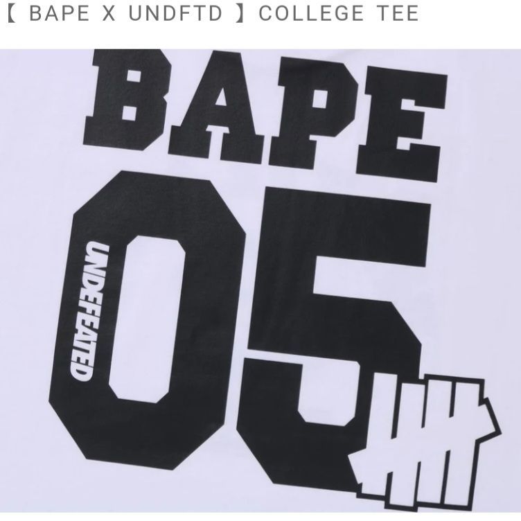 カットソー［Ｍサイズ]BAPE x UNDFTD COLLEGE TEE コラボ エイプ