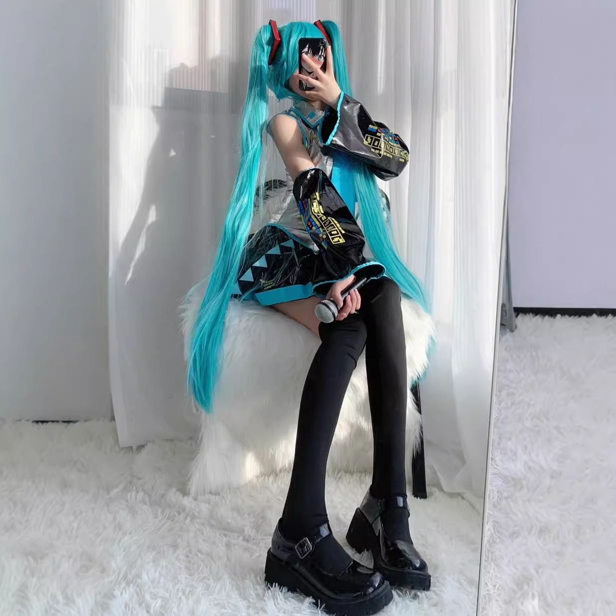 初音ミク 同人ドレス 戦闘メイド コスプレ 高品質 ウィッグ追加