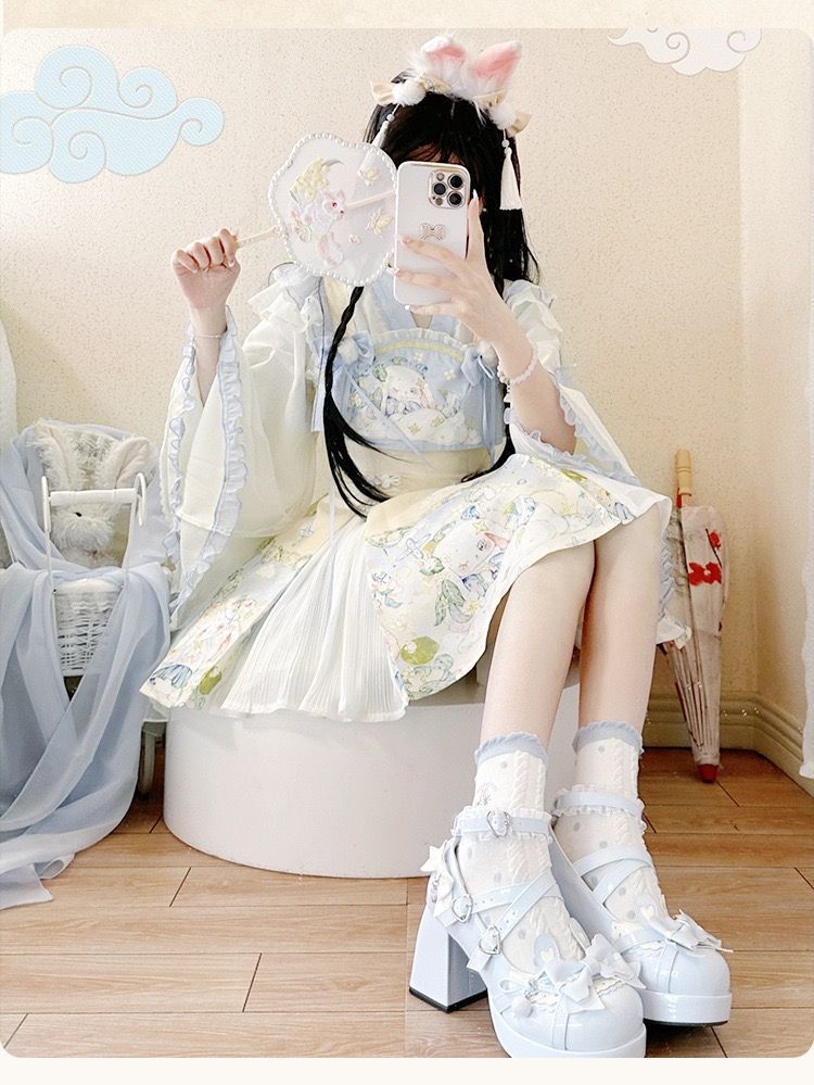 うさぎ中華ロリータjsk?ブラウスセット チャイナ服