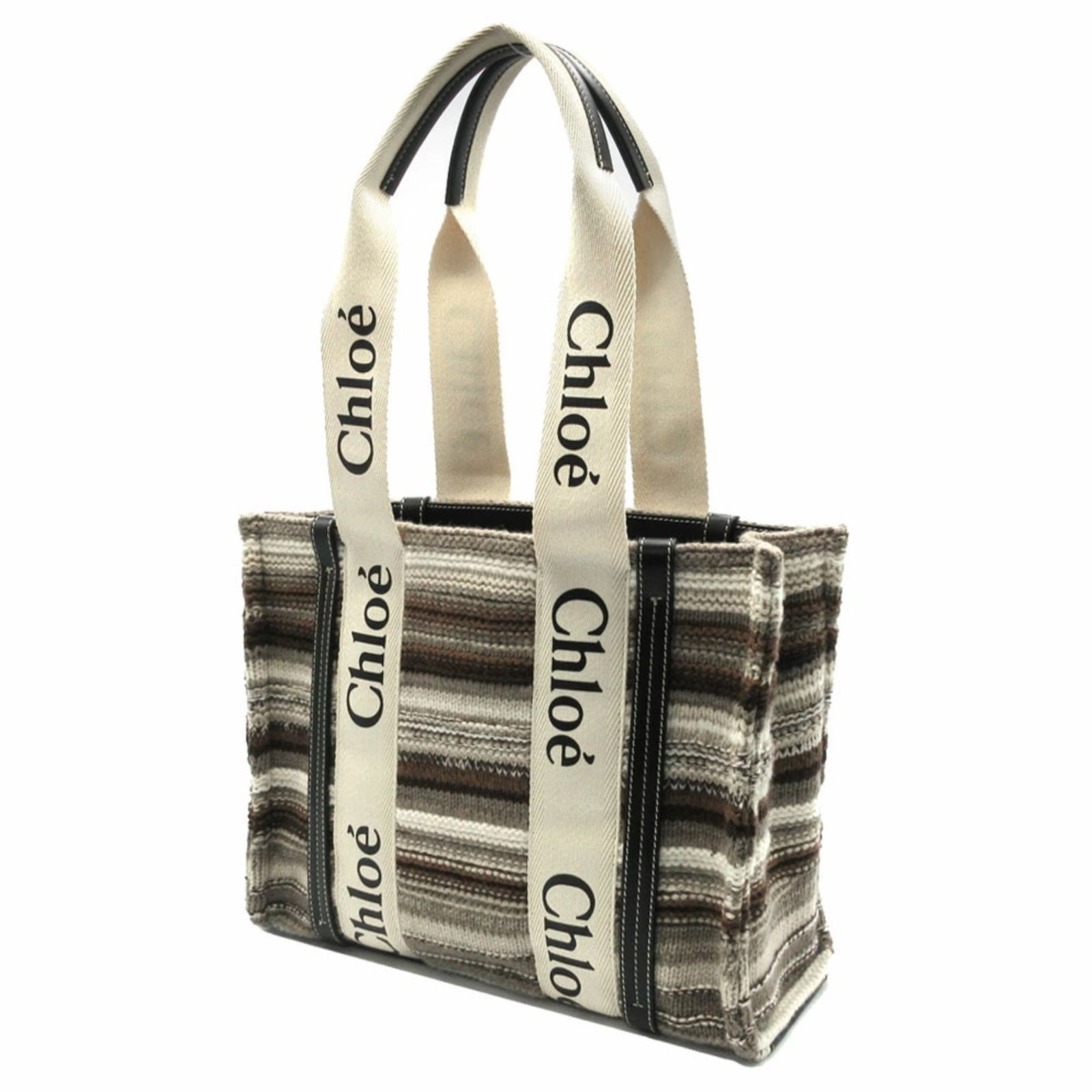 クロエ トートバッグ Chloe ニット ストライプ ウッディ