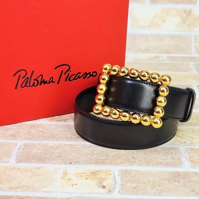 パロマピカソ ヴィンテージ レザー ベルト ブラック 伊製 S|70