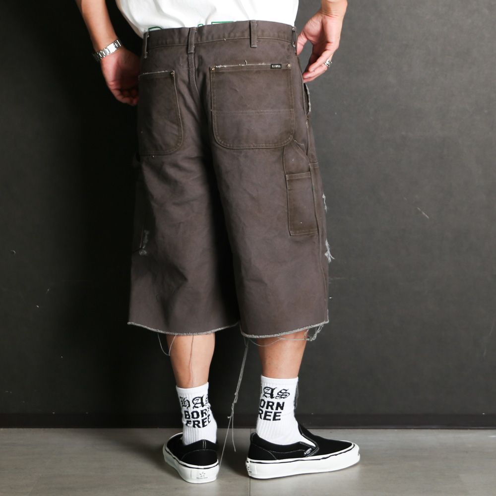 KAMIYA◇BORO Duck Painter Bermuda Pants/ショートパンツ/S/コットン