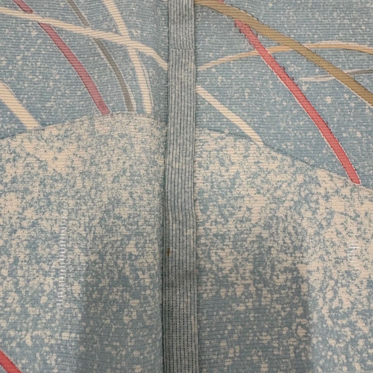 付下げ 身丈156.5cm 裄丈66cm M 薄物 絽 露芝 銀糸 水色 正絹 名品  