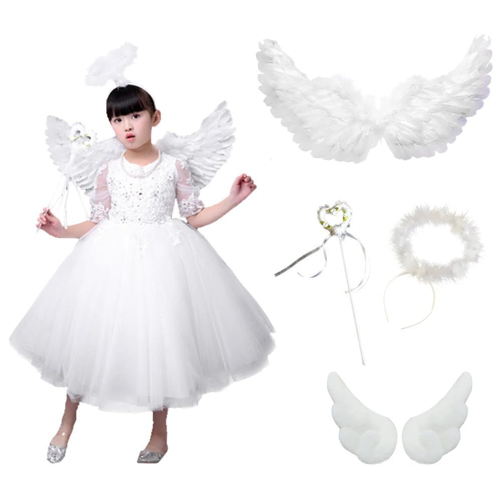 ハロウィン天使エンジェル天使の羽コスプレ3点S仮装キッズ子供 輪っか翼ステッキ白 ハロウィン天使エンジェル天使の羽コスプレ3点S仮装キッズ子供 輪っか