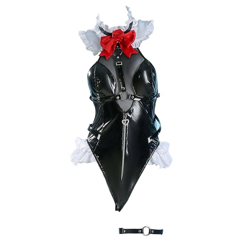 在庫 Miccostumes レディース 大人 美女 女神 ゴスロリ娘 アニメ ゲーム かっこいい かわいい 萌え セクシー 胸開き ボディスーツ レオタード ゴスロリ服 給仕服 コスプレ コスチューム コス 衣装 仮装 変身 変装 撮影 お化 0