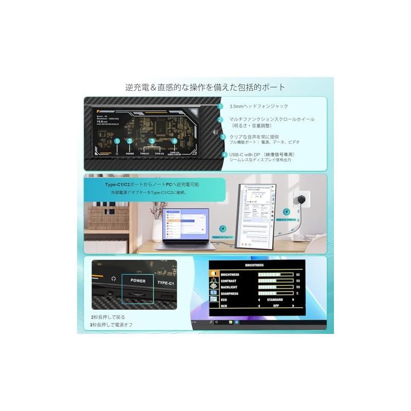 在庫限り】LGGST P5 モバイルモニター 15.6インチ FHD 1080P IPS