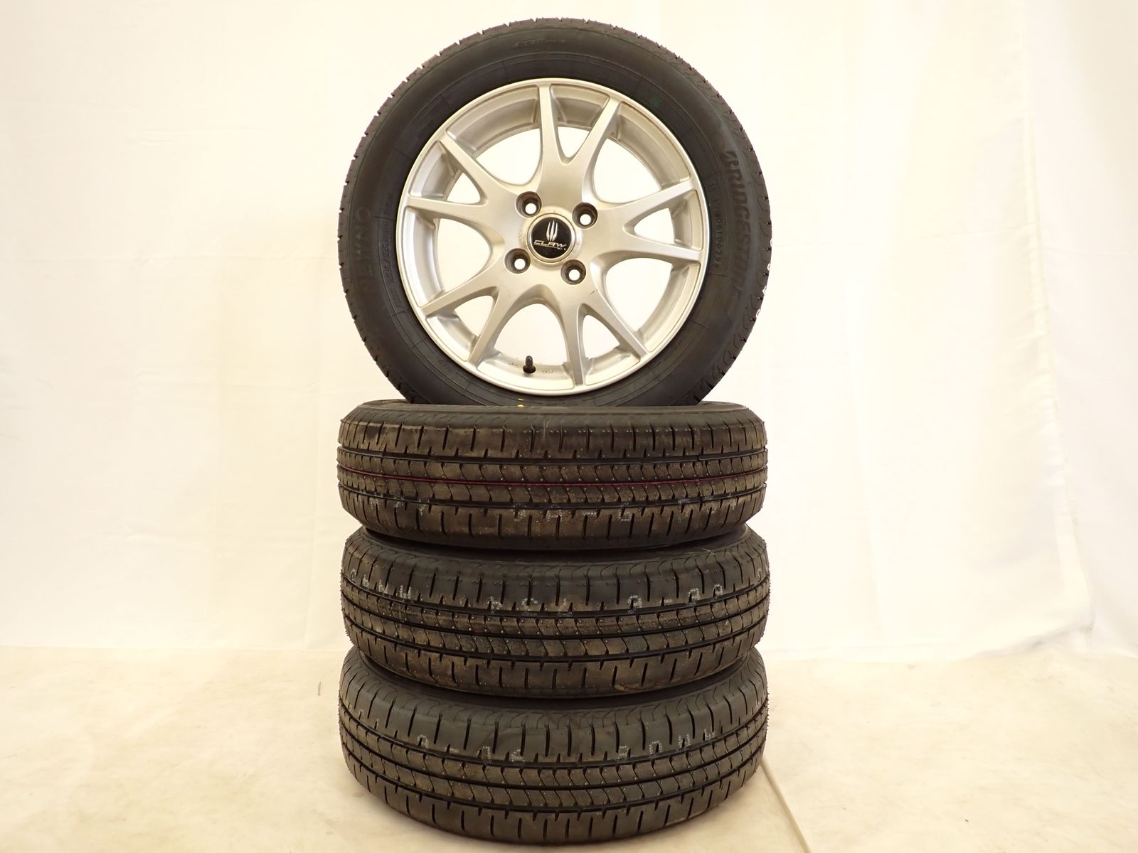 夏4本価格 製 会社宛 155|65R14×4.5J 75H ブリヂストン ECOPIA NEWNO アルミ デイズ ワゴンR アルト タント NO D5889