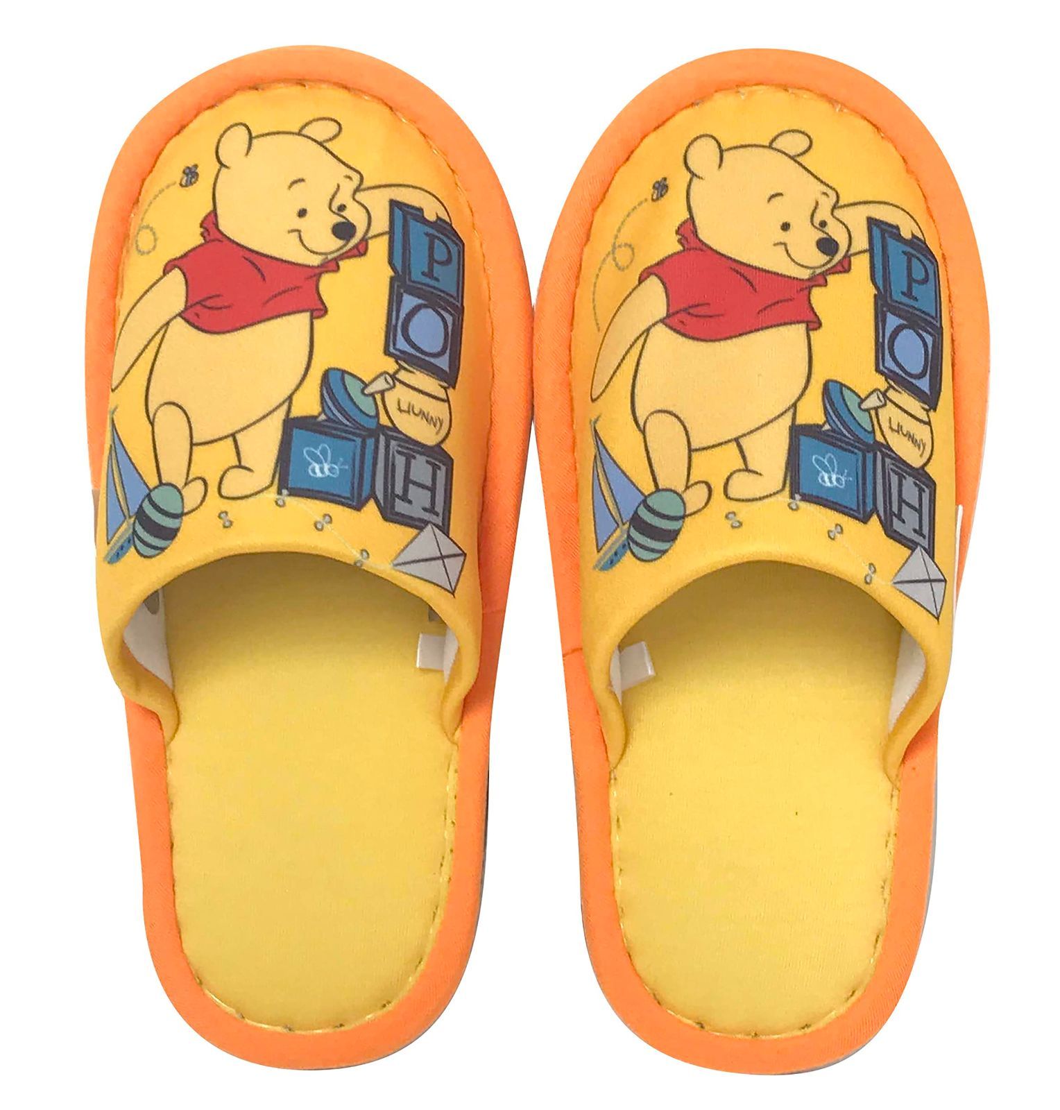 イエロー_18-20cm_外縫い_くまのプーさん ニッポンスリッパ 子供外