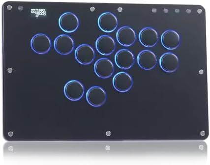 Haute42 レバーレス アケコン 薄型ロープロ16ボタンレバーレスコントローラー 膝置き可 無遅延 T16 格ゲー向け For PC Switch PS4 PS3 RGB LED ホットスワップ 天板カスタマイズ用テンプレート 天板広