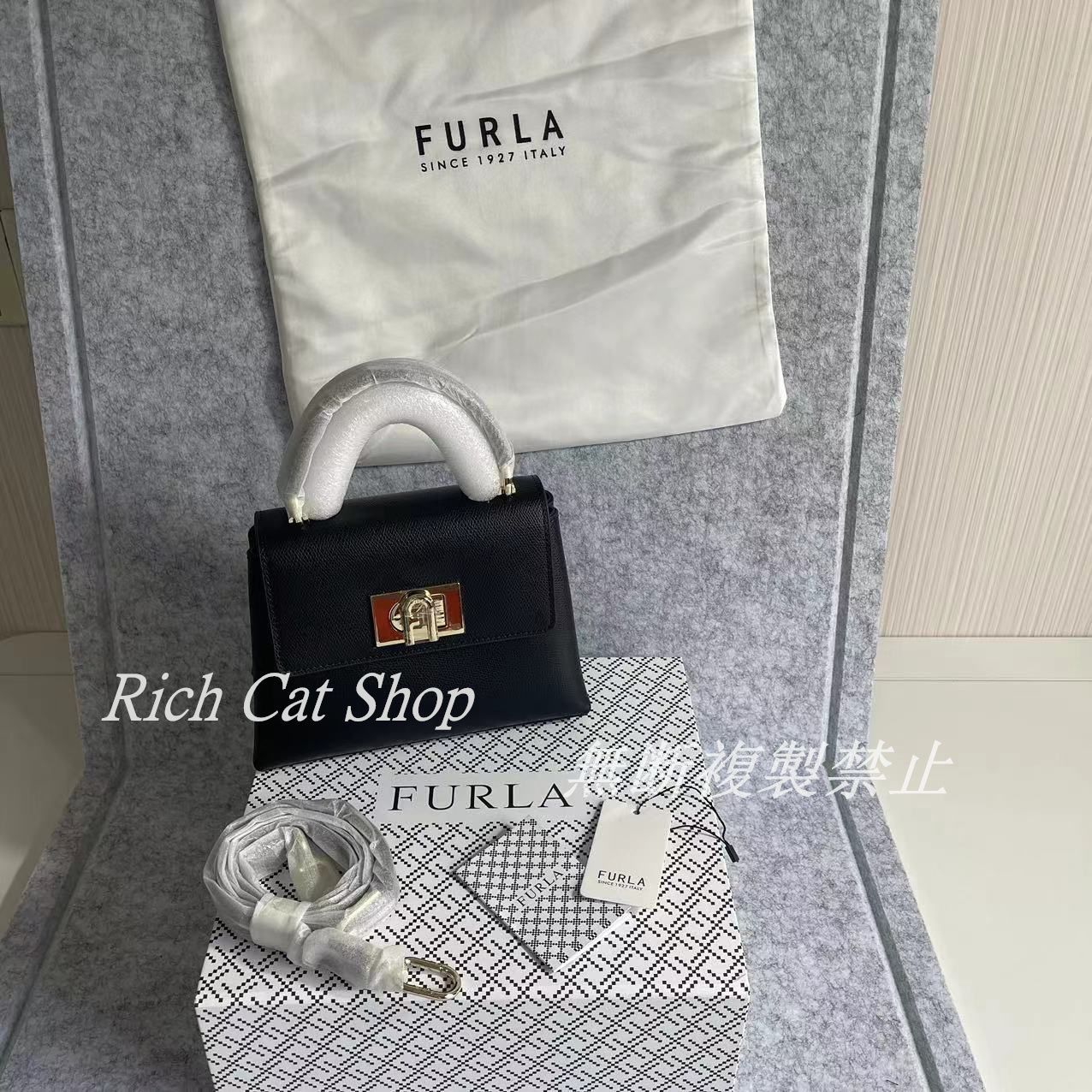 新品】FURLA 1927 MINI TOP HANDLE フルラ レザー ハンドバッグ ミニバッグ ショルダーバッグ ブラック - メルカリ