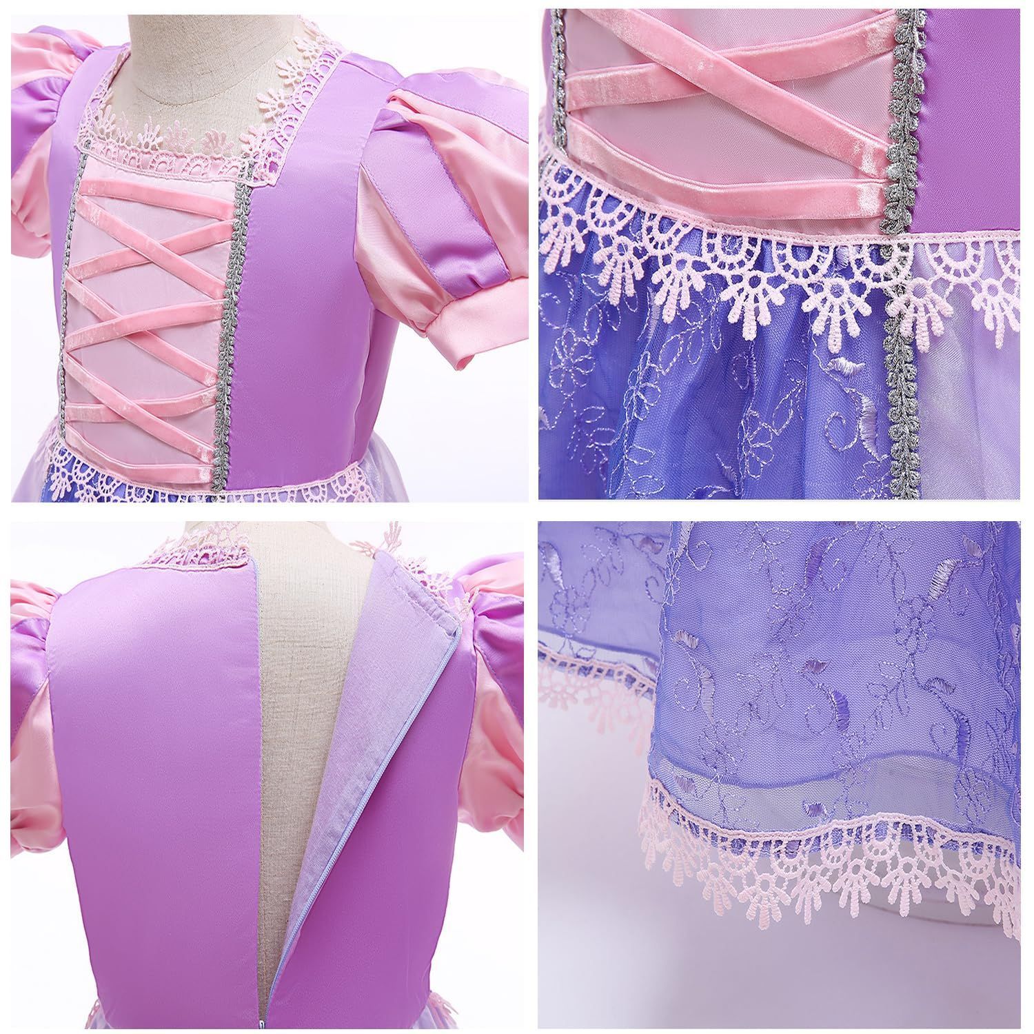 特価』 [Agture] ラプンツェル風 ドレス コスプレ 子供 ディズニー塔の