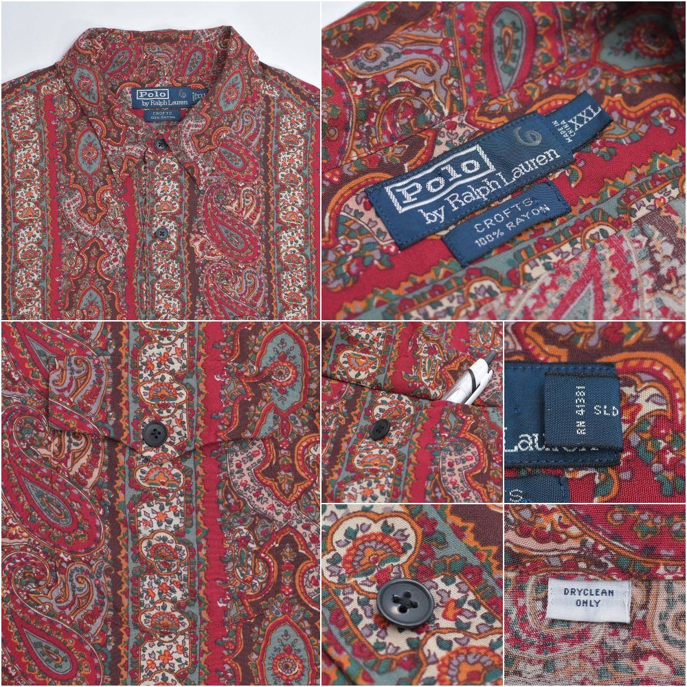 90s POLO by Ralph Lauren ラルフローレン CROFTS ペイズリー柄
