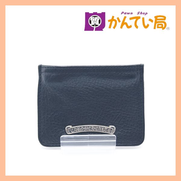 正規品 CHROME HEARTS シルバースクロールラベル レザーコインパース Chrome Hearts クロムハーツ コインパース3×4 ブラック ヘビー