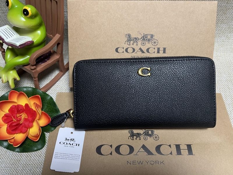 コーチ 財布 COACH 長財布 アコーディオン ジップ ウォレット ペブルド