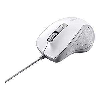 【】(未使用･未開封品) バッファロー BSMBU300WH 有線 BlueLED 静音 5マウス ホワイト 6k88evb