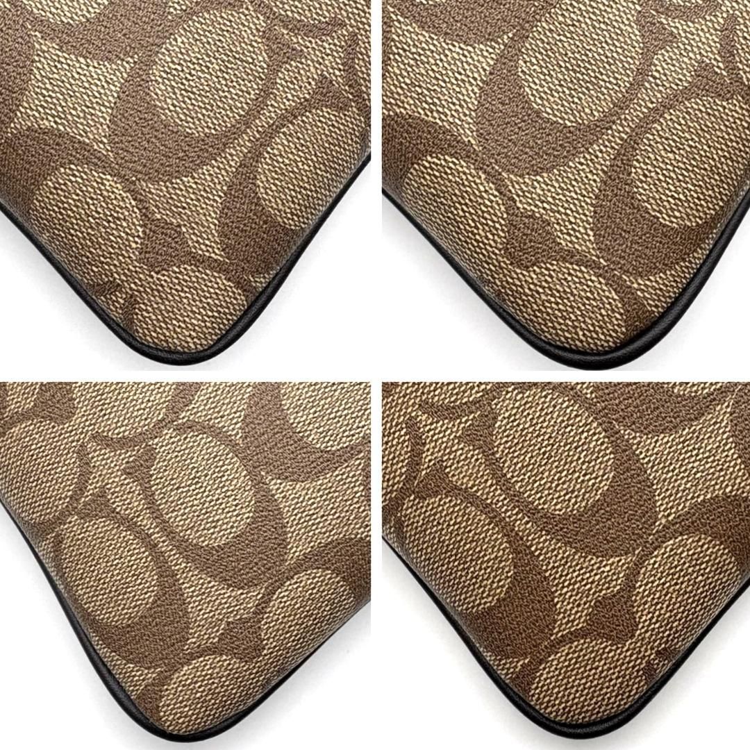 コーチ シグネチャー ショルダーバッグ ブラウン PVC×レザー COACH