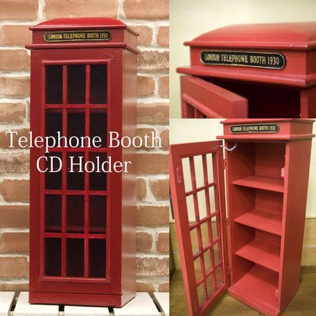 ロンドン テレフォンブース 電話ボックス 棚 キャビネット ロンドン