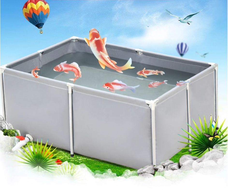 帆布の魚池 厚手でスタンド付き ベランダ用家庭養殖水槽1x1m WWW_GEBZETESISAT_COM_TR