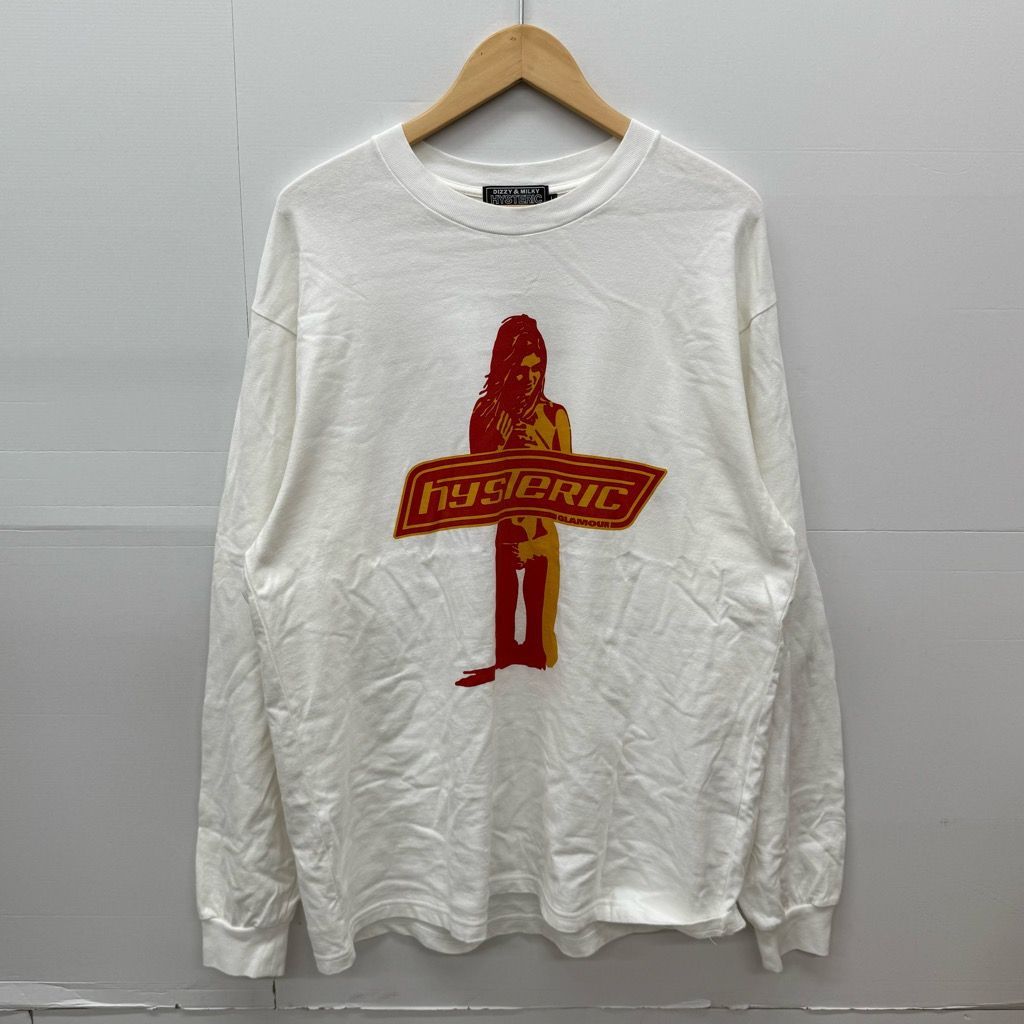 中古 Hysteric Glamour ロングスリーブTシャツ ホワイト Lサイズ
