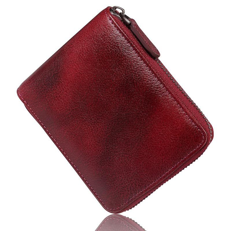 【新品】 [DCLKO] 財布 メンズ 2つ折り 本革 二つ折り財布 ミニ財布 サイフ 父の日 メンズ財布 レザー 小さい 財布 男性用 折り財布 BOX型小銭入れ 薄型 厚くならない（ワイン） 1