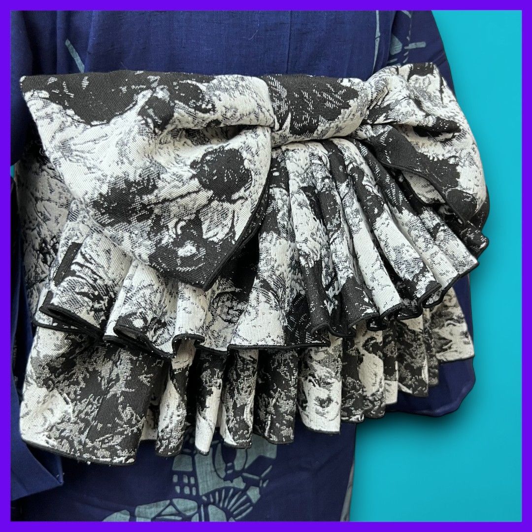 ✨三日月とうさぎ✨a0413☆ 大人兵児帯 ☆SHOPフォローで300円オフ