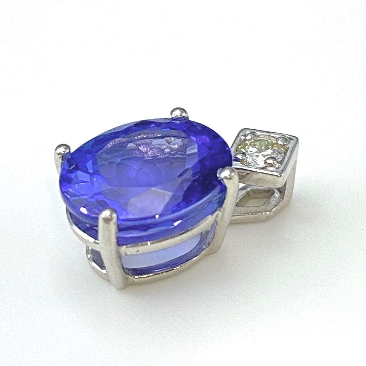 GSTV タンザナイト ペンダントトップ プラチナ メレダイヤ ペンダント