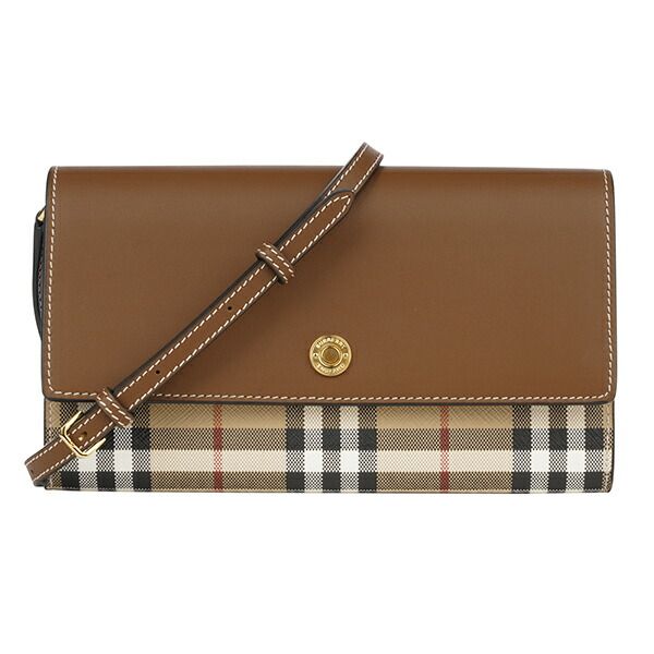 新品 バーバリー BURBERRY 長財布 ウォレット ウィズ デタッチャブルストラップ アーカイブベージュ／タン - メルカリ