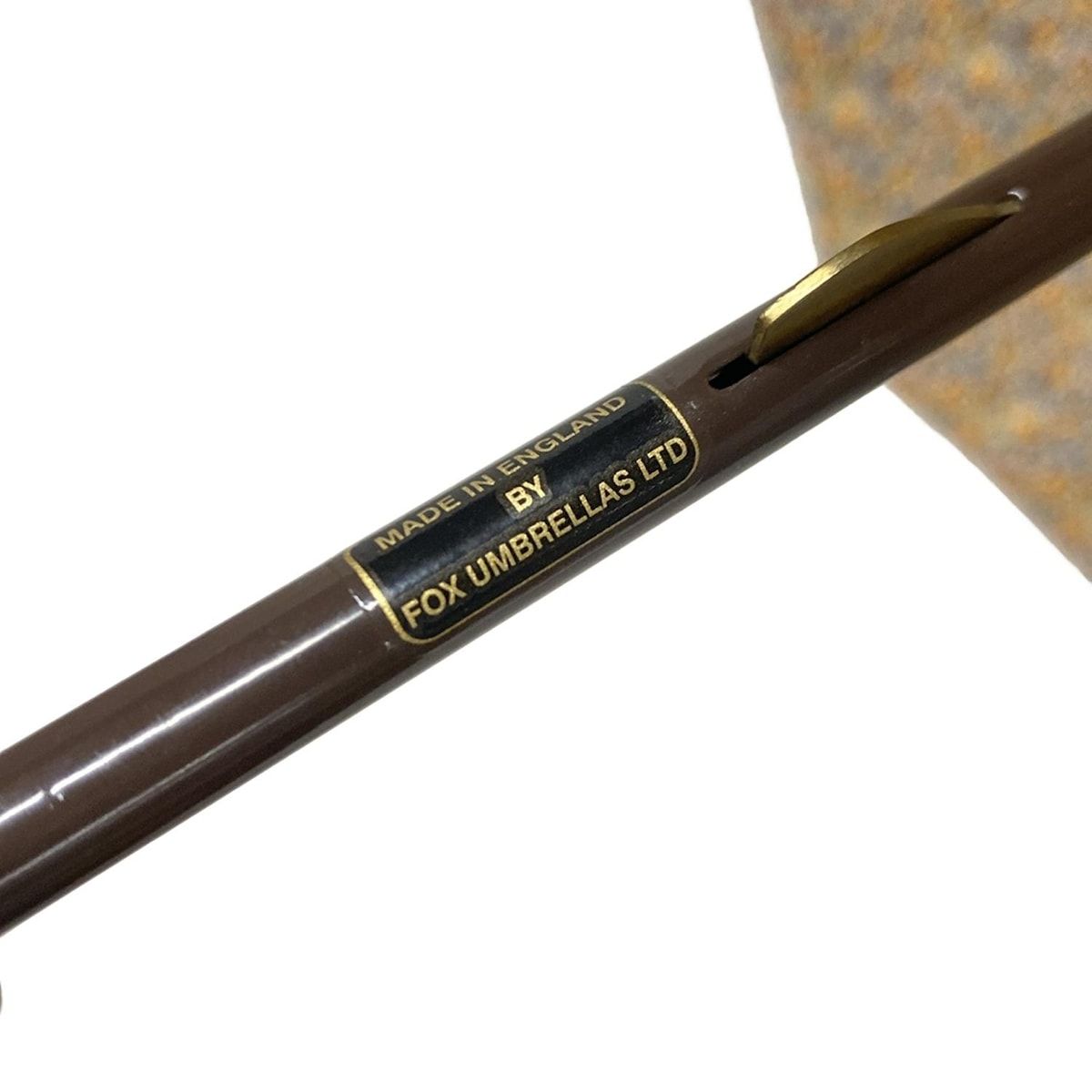 FOX UMBRELLAS フォックスアンブレラ 傘 - ダークブラウン×白×マルチ 花柄 レザー