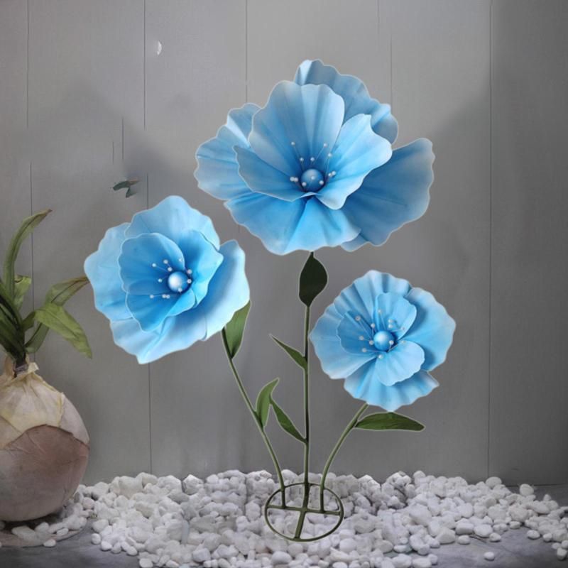 3D 大きなポピーのシミュレートされた花の泡花結婚式のステージの装飾道路のオープニングの窓のディスプレイ