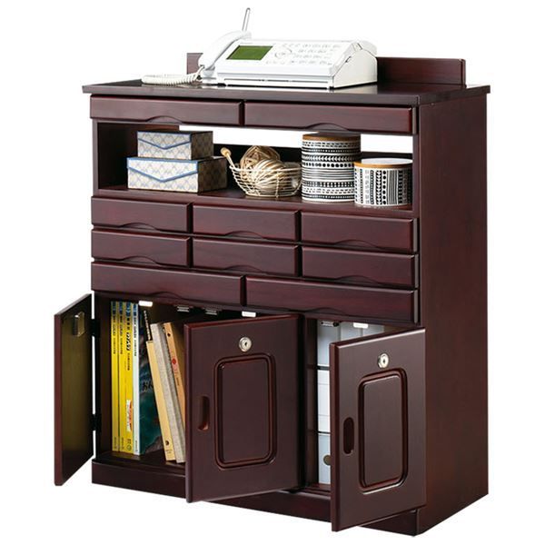 ダークブラウン キャビネット 収納家具 楽天市場】カウンター下収納 リビングボード 薄型 幅80扉＋引出し